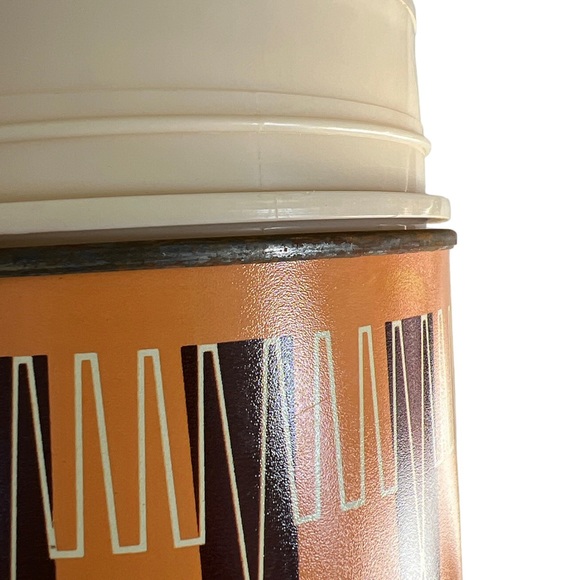 MCM 1971 Metal Thermos Pint Size Orange and Brown Without Cap - Picture 7 of 8